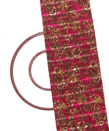 pink and brown floral print georgette fabric b103 4315